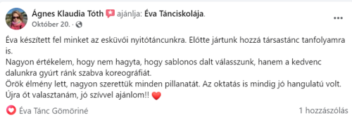 Tóth Ágnes Klaudia ajánlása